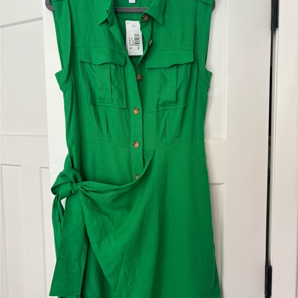 🟢 NWT Derek Lam 10 Crosby Giselle Mini Tie Front Cargo Dress – Size 8  Sold Out - Picture 6 of 10